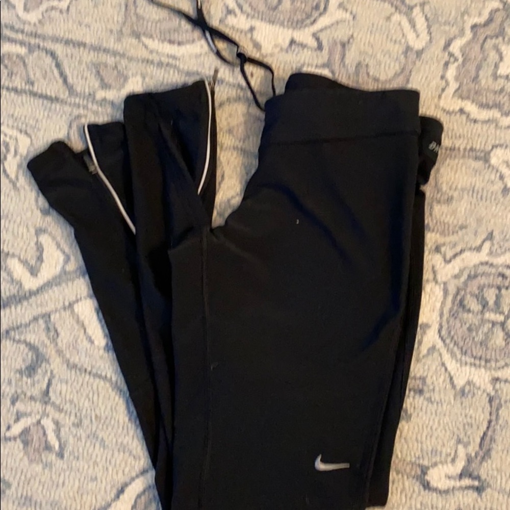 Nike dri-fit pants with zippers